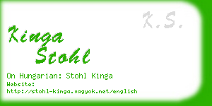 kinga stohl business card